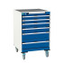 40402035 - Armoire Roulante CUBIO SLR-668-61 - Avec 6 Tiroirs + Dessus Rebords/Tapis - LxPxH: 650x650x985mm - Bleu Gentiane RAL 5010 40402035 - Armoire Roulante CUBIO SLR-668-61 - Avec 6 Tiroirs + Dessus Rebords/Tapis - LxPxH: 650x650x985mm - Bleu Gentiane RAL 5010