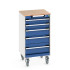 40402139 - Armoire Roulante CUBIO SLR-558-51 - Avec 5 Tiroirs + Dessus Multiplex - LxPxH: 525x525x990mm - Bleu Gentiane RAL 5010 40402139 - Armoire Roulante CUBIO SLR-558-51 - Avec 5 Tiroirs + Dessus Multiplex - LxPxH: 525x525x990mm - Bleu Gentiane RAL 5010