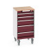 40402139 - Armoire Roulante CUBIO SLR-558-51 - Avec 5 Tiroirs + Dessus Multiplex - LxPxH: 525x525x990mm - Rouge Pourpre RAL 3004 40402139 - Armoire Roulante CUBIO SLR-558-51 - Avec 5 Tiroirs + Dessus Multiplex - LxPxH: 525x525x990mm - Rouge Pourpre RAL 3004