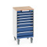 40402141 - Armoire Roulante CUBIO SLR-558-71 - Avec 6 Tiroirs + Dessus Multiplex - LxPxH: 525x525x990mm - Bleu Gentiane RAL 5010 40402141 - Armoire Roulante CUBIO SLR-558-71 - Avec 6 Tiroirs + Dessus Multiplex - LxPxH: 525x525x990mm - Bleu Gentiane RAL 5010
