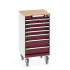 40402141 - Armoire Roulante CUBIO SLR-558-71 - Avec 6 Tiroirs + Dessus Multiplex - LxPxH: 525x525x990mm - Rouge Pourpre RAL 3004 40402141 - Armoire Roulante CUBIO SLR-558-71 - Avec 6 Tiroirs + Dessus Multiplex - LxPxH: 525x525x990mm - Rouge Pourpre RAL 3004