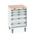 40402149 - Armoire Roulante CUBIO SLR-668-51 - Avec 5 Tiroirs + Dessus Multiplex - LxPxH: 650x650x990mm - Gris Clair RAL 7035 40402149 - Armoire Roulante CUBIO SLR-668-51 - Avec 5 Tiroirs + Dessus Multiplex - LxPxH: 650x650x990mm - Gris Clair RAL 7035