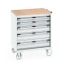 40402157 - Armoire Roulante CUBIO SLR-868-51 - Avec 5 Tiroirs + Dessus Multiplex - LxPxH: 800x650x890mm - Gris Clair RAL 7035 40402157 - Armoire Roulante CUBIO SLR-868-51 - Avec 5 Tiroirs + Dessus Multiplex - LxPxH: 800x650x890mm - Gris Clair RAL 7035