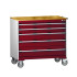 40402165 - Armoire Roulante CUBIO SLR-1068-51 - Avec 5 Tiroirs + Dessus Multiplex - LxPxH: 1050x650x890mm - Rouge Pourpre RAL 3004 40402165 - Armoire Roulante CUBIO SLR-1068-51 - Avec 5 Tiroirs + Dessus Multiplex - LxPxH: 1050x650x890mm - Rouge Pourpre RAL 3004