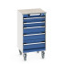 40402140 - Armoire Roulante CUBIO SLR-558-51 - Avec 5 Tiroirs + Dessus Lino - LxPxH: 525x525x990mm - Bleu Gentiane RAL 5010 40402140 - Armoire Roulante CUBIO SLR-558-51 - Avec 5 Tiroirs + Dessus Lino - LxPxH: 525x525x990mm - Bleu Gentiane RAL 5010