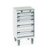 40402140 - Armoire Roulante CUBIO SLR-558-51 - Avec 5 Tiroirs + Dessus Lino - LxPxH: 525x525x990mm - Gris Clair RAL 7035 40402140 - Armoire Roulante CUBIO SLR-558-51 - Avec 5 Tiroirs + Dessus Lino - LxPxH: 525x525x990mm - Gris Clair RAL 7035