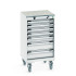40402142 - Armoire Roulante CUBIO SLR-558-71 - Avec 6 Tiroirs + Dessus Lino - LxPxH: 525x525x990mm - Gris Clair RAL 7035 40402142 - Armoire Roulante CUBIO SLR-558-71 - Avec 6 Tiroirs + Dessus Lino - LxPxH: 525x525x990mm - Gris Clair RAL 7035