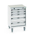 40402150 - Armoire Roulante CUBIO SLR-668-51 - Avec 5 Tiroirs + Dessus Lino - LxPxH: 650x650x990mm - Gris Clair RAL 7035 40402150 - Armoire Roulante CUBIO SLR-668-51 - Avec 5 Tiroirs + Dessus Lino - LxPxH: 650x650x990mm - Gris Clair RAL 7035