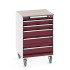 40402150 - Armoire Roulante CUBIO SLR-668-51 - Avec 5 Tiroirs + Dessus Lino - LxPxH: 650x650x990mm - Rouge Pourpre RAL 3004 40402150 - Armoire Roulante CUBIO SLR-668-51 - Avec 5 Tiroirs + Dessus Lino - LxPxH: 650x650x990mm - Rouge Pourpre RAL 3004