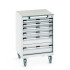 40402152 - Armoire Roulante CUBIO SLR-668-61 - Avec 6 Tiroirs + Dessus Lino - LxPxH: 650x650x990mm - Gris Clair RAL 7035 40402152 - Armoire Roulante CUBIO SLR-668-61 - Avec 6 Tiroirs + Dessus Lino - LxPxH: 650x650x990mm - Gris Clair RAL 7035