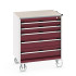 40402158 - Armoire Roulante CUBIO SLR-868-51 - Avec 5 Tiroirs + Dessus Lino - LxPxH: 800x650x890mm - Rouge Pourpre RAL 3004 40402158 - Armoire Roulante CUBIO SLR-868-51 - Avec 5 Tiroirs + Dessus Lino - LxPxH: 800x650x890mm - Rouge Pourpre RAL 3004