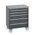 40402158 - Armoire Roulante CUBIO SLR-868-51 - Avec 5 Tiroirs + Dessus Lino - LxPxH: 800x650x890mm - Full Gris Anthracite RAL 7016 40402158 - Armoire Roulante CUBIO SLR-868-51 - Avec 5 Tiroirs + Dessus Lino - LxPxH: 800x650x890mm - Full Gris Anthracite RAL 7016