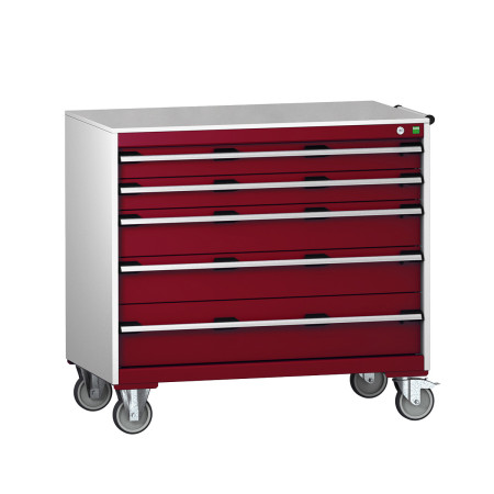 40402166 - Armoire Roulante CUBIO SLR-1068-51 - Avec 5 Tiroirs + Dessus Lino - LxPxH: 1050x650x890mm - Rouge Pourpre RAL 3004 40402166 - Armoire Roulante CUBIO SLR-1068-51 - Avec 5 Tiroirs + Dessus Lino - LxPxH: 1050x650x890mm - Rouge Pourpre RAL 3004