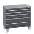 40402166 - Armoire Roulante CUBIO SLR-1068-51 - Avec 5 Tiroirs + Dessus Lino - LxPxH: 1050x650x890mm - Full Gris Anthracite RAL 7016 40402166 - Armoire Roulante CUBIO SLR-1068-51 - Avec 5 Tiroirs + Dessus Lino - LxPxH: 1050x650x890mm - Full Gris Anthracite RAL 7016