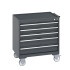 40402057 - Armoire Roulante CUBIO SLR-867-53 - Avec 5 Tiroirs + Dessus Rebords/Tapis - LxPxH: 800x650x885mm - Full Gris Anthracite RAL 7016 40402057 - Armoire Roulante CUBIO SLR-867-53 - Avec 5 Tiroirs + Dessus Rebords/Tapis - LxPxH: 800x650x885mm - Full Gris Anthracite RAL 7016