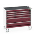 40402130 - CUBIO armoire roulante SLR-1067-53 - Avec 5 tiroirs + Dessus Rebords/Tapis - LxPxH: 1050x650x880mm - Rouge Pourpre RAL 3004 40402130 - CUBIO armoire roulante SLR-1067-53 - Avec 5 tiroirs + Dessus Rebords/Tapis - LxPxH: 1050x650x880mm - Rouge Pourpre RAL 3004