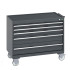 40402130 - CUBIO armoire roulante SLR-1067-53 - Avec 5 tiroirs + Dessus Rebords/Tapis - LxPxH: 1050x650x880mm - Full Gris Anthracite RAL 7016 40402130 - CUBIO armoire roulante SLR-1067-53 - Avec 5 tiroirs + Dessus Rebords/Tapis - LxPxH: 1050x650x880mm - Full Gris Anthracite RAL 7016