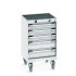 40402132 - Armoire Roulante CUBIO SLR-557-53 - Avec 5 Tiroirs + Dessus Rebords/Tapis - LxPxH: 525x525x885mm - Gris Clair RAL 7035 40402132 - Armoire Roulante CUBIO SLR-557-53 - Avec 5 Tiroirs + Dessus Rebords/Tapis - LxPxH: 525x525x885mm - Gris Clair RAL 7035