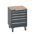 40402147 - Armoire Roulante CUBIO SLR-667-53 - Avec 5 Tiroirs + Dessus Multiplex - LxPxH: 650x650x890mm - Full Gris Anthracite RAL 7016 40402147 - Armoire Roulante CUBIO SLR-667-53 - Avec 5 Tiroirs + Dessus Multiplex - LxPxH: 650x650x890mm - Full Gris Anthracite RAL 7016