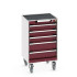 40402132 - Armoire Roulante CUBIO SLR-557-53 - Avec 5 Tiroirs + Dessus Rebords/Tapis - LxPxH: 525x525x885mm - Rouge Pourpre RAL 3004 40402132 - Armoire Roulante CUBIO SLR-557-53 - Avec 5 Tiroirs + Dessus Rebords/Tapis - LxPxH: 525x525x885mm - Rouge Pourpre RAL 3004