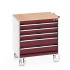 40402155 - Armoire Roulante CUBIO SLR-867-53 - Avec 5 Tiroirs + Dessus Multiplex - LxPxH: 800x650x890mm - Rouge Pourpre RAL 3004 40402155 - Armoire Roulante CUBIO SLR-867-53 - Avec 5 Tiroirs + Dessus Multiplex - LxPxH: 800x650x890mm - Rouge Pourpre RAL 3004