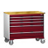 40402163 - Armoire Roulante CUBIO SLR-1067-53 - Avec 5 Tiroirs + Dessus Multiplex - LxPxH: 1050x650x890mm - Rouge Pourpre RAL 3004 40402163 - Armoire Roulante CUBIO SLR-1067-53 - Avec 5 Tiroirs + Dessus Multiplex - LxPxH: 1050x650x890mm - Rouge Pourpre RAL 3004
