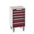40402138 - Armoire Roulante CUBIO SLR-557-53 - Avec 5 Tiroirs + Dessus Lino - LxPxH: 525x525x890mm - Rouge Pourpre RAL 3004 40402138 - Armoire Roulante CUBIO SLR-557-53 - Avec 5 Tiroirs + Dessus Lino - LxPxH: 525x525x890mm - Rouge Pourpre RAL 3004