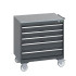 40402156 - Armoire Roulante CUBIO SLR-867-53 - Avec 5 Tiroirs + Dessus Lino - LxPxH: 800x650x890mm - Full Gris Anthracite RAL 7016 40402156 - Armoire Roulante CUBIO SLR-867-53 - Avec 5 Tiroirs + Dessus Lino - LxPxH: 800x650x890mm - Full Gris Anthracite RAL 7016