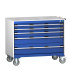 40402164 - Armoire Roulante CUBIO SLR-1067-53 - Avec 5 Tiroirs + Dessus Lino - LxPxH: 1050x650x890mm - Bleu Gentiane RAL 5010 40402164 - Armoire Roulante CUBIO SLR-1067-53 - Avec 5 Tiroirs + Dessus Lino - LxPxH: 1050x650x890mm - Bleu Gentiane RAL 5010