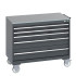 40402164 - Armoire Roulante CUBIO SLR-1067-53 - Avec 5 Tiroirs + Dessus Lino - LxPxH: 1050x650x890mm - Full Gris Anthracite RAL 7016 40402164 - Armoire Roulante CUBIO SLR-1067-53 - Avec 5 Tiroirs + Dessus Lino - LxPxH: 1050x650x890mm - Full Gris Anthracite RAL 7016