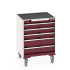 40402031 - Armoire Roulante CUBIO SLR-667-53 - Avec 5 Tiroirs + Dessus Rebords/Tapis - LxPxH: 650x650x885mm - Rouge Pourpre RAL 3004 40402031 - Armoire Roulante CUBIO SLR-667-53 - Avec 5 Tiroirs + Dessus Rebords/Tapis - LxPxH: 650x650x885mm - Rouge Pourpre RAL 3004