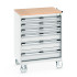 40402159 - Armoire Roulante CUBIO SLR-869-61 - Avec 6 Tiroirs + Dessus Multiplex - LxPxH: 800x650x1090mm - Gris Clair RAL 7035 40402159 - Armoire Roulante CUBIO SLR-869-61 - Avec 6 Tiroirs + Dessus Multiplex - LxPxH: 800x650x1090mm - Gris Clair RAL 7035