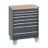 40402161 - Armoire Roulante CUBIO SLR-869-71 - Avec 7 Tiroirs + Dessus Multiplex - LxPxH: 800x650x1090mm - Full Gris Anthracite RAL 7016 40402161 - Armoire Roulante CUBIO SLR-869-71 - Avec 7 Tiroirs + Dessus Multiplex - LxPxH: 800x650x1090mm - Full Gris Anthracite RAL 7016