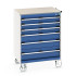 40402160 - Armoire Roulante CUBIO SLR-869-61 - Avec 6 Tiroirs + Dessus Lino - LxPxH: 800x650x1090mm - Bleu Gentiane RAL 5010 40402160 - Armoire Roulante CUBIO SLR-869-61 - Avec 6 Tiroirs + Dessus Lino - LxPxH: 800x650x1090mm - Bleu Gentiane RAL 5010