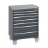 40402162 - Armoire Roulante CUBIO SLR-869-71 - Avec 7 Tiroirs + Dessus Lino - LxPxH: 800x650x1090mm - Full Gris Anthracite RAL 7016 40402162 - Armoire Roulante CUBIO SLR-869-71 - Avec 7 Tiroirs + Dessus Lino - LxPxH: 800x650x1090mm - Full Gris Anthracite RAL 7016