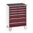40402063 - Armoire Roulante CUBIO SLR-869-61 - Avec 6 Tiroirs + Dessus Rebords/Tapis - LxPxH: 800x650x1085mm - Rouge Pourpre RAL 3004 40402063 - Armoire Roulante CUBIO SLR-869-61 - Avec 6 Tiroirs + Dessus Rebords/Tapis - LxPxH: 800x650x1085mm - Rouge Pourpre RAL 3004