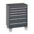40402063 - Armoire Roulante CUBIO SLR-869-61 - Avec 6 Tiroirs + Dessus Rebords/Tapis - LxPxH: 800x650x1085mm - Full Gris Anthracite RAL 7016 40402063 - Armoire Roulante CUBIO SLR-869-61 - Avec 6 Tiroirs + Dessus Rebords/Tapis - LxPxH: 800x650x1085mm - Full Gris Anthracite RAL 7016