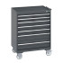 40402065 - Armoire Roulante CUBIO SLR-869-71 - Avec 7 Tiroirs + Dessus Rebords/Tapis - LxPxH: 800x650x1085mm - Full Gris Anthracite RAL 7016 40402065 - Armoire Roulante CUBIO SLR-869-71 - Avec 7 Tiroirs + Dessus Rebords/Tapis - LxPxH: 800x650x1085mm - Full Gris Anthracite RAL 7016