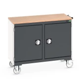 41006001 - Desserte de Maintenance CUBIO Mpx - 2 Compartiments a Porte - LxPxH: 1050x525x890mm - Gris Anthracite RAL 7016 41006001 - Desserte de Maintenance CUBIO Mpx - 2 Compartiments a Porte - LxPxH: 1050x525x890mm - Gris Anthracite RAL 7016