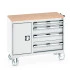 41006010 - Desserte de Maintenance CUBIO Mpx - Compartiment a Porte + 4 Tiroirs - LxPxH: 1050x525x890mm - Gris Clair RAL 7035 41006010 - Desserte de Maintenance CUBIO Mpx - Compartiment a Porte + 4 Tiroirs - LxPxH: 1050x525x890mm - Gris Clair RAL 7035