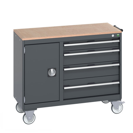 41006010 - Desserte de Maintenance CUBIO Mpx - Compartiment a Porte + 4 Tiroirs - LxPxH: 1050x525x890mm - Full Gris Anthracite RAL 7016 41006010 - Desserte de Maintenance CUBIO Mpx - Compartiment a Porte + 4 Tiroirs - LxPxH: 1050x525x890mm - Full Gris Anthracite RAL 7016