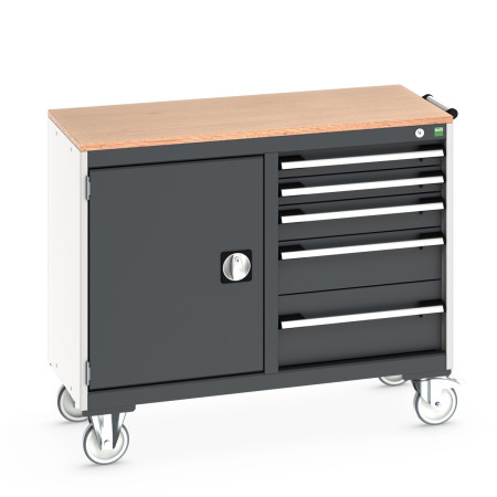 41006007 - Desserte de Maintenance CUBIO Mpx - Compartiment a Porte + 5 Tiroirs - LxPxH: 1050x525x890mm - Gris Anthracite RAL 7016 41006007 - Desserte de Maintenance CUBIO Mpx - Compartiment a Porte + 5 Tiroirs - LxPxH: 1050x525x890mm - Gris Anthracite RAL 7016