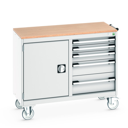 41006007 - Desserte de Maintenance CUBIO Mpx - Compartiment a Porte + 5 Tiroirs - LxPxH: 1050x525x890mm - Gris Clair RAL 7035 41006007 - Desserte de Maintenance CUBIO Mpx - Compartiment a Porte + 5 Tiroirs - LxPxH: 1050x525x890mm - Gris Clair RAL 7035
