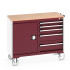 41006007 - Desserte de Maintenance CUBIO Mpx - Compartiment a Porte + 5 Tiroirs - LxPxH: 1050x525x890mm - Rouge Pourpre RAL 3004 41006007 - Desserte de Maintenance CUBIO Mpx - Compartiment a Porte + 5 Tiroirs - LxPxH: 1050x525x890mm - Rouge Pourpre RAL 3004