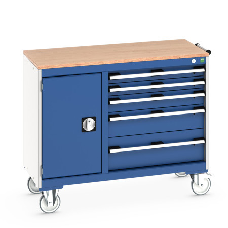 41006013 - Desserte de Maintenance CUBIO Mpx - Compartiment a Porte + 5 Tiroirs - LxPxH: 1050x525x890mm - Bleu Gentiane RAL 5010 41006013 - Desserte de Maintenance CUBIO Mpx - Compartiment a Porte + 5 Tiroirs - LxPxH: 1050x525x890mm - Bleu Gentiane RAL 5010
