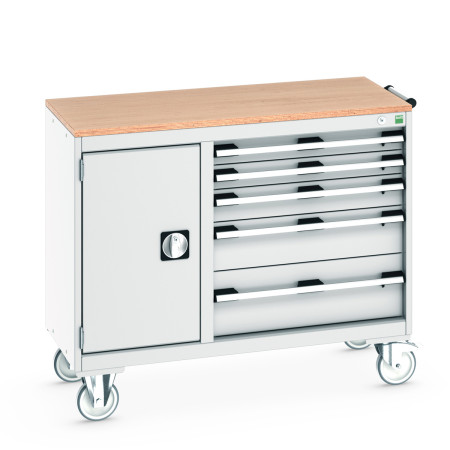 41006013 - Desserte de Maintenance CUBIO Mpx - Compartiment a Porte + 5 Tiroirs - LxPxH: 1050x525x890mm - Gris Clair RAL 7035 41006013 - Desserte de Maintenance CUBIO Mpx - Compartiment a Porte + 5 Tiroirs - LxPxH: 1050x525x890mm - Gris Clair RAL 7035