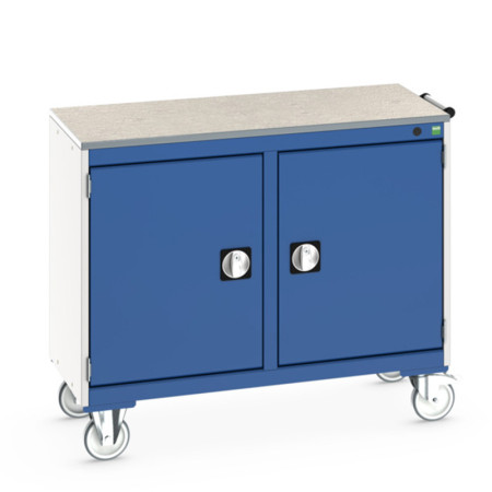 41006002 - Desserte de Maintenance CUBIO Lino - 2 Compartiments a Porte - LxPxH: 1050x525x890mm - Bleu Gentiane RAL 5010 41006002 - Desserte de Maintenance CUBIO Lino - 2 Compartiments a Porte - LxPxH: 1050x525x890mm - Bleu Gentiane RAL 5010