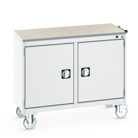 41006002 - Desserte de Maintenance CUBIO Lino - 2 Compartiments a Porte - LxPxH: 1050x525x890mm - Gris Clair RAL 7035 41006002 - Desserte de Maintenance CUBIO Lino - 2 Compartiments a Porte - LxPxH: 1050x525x890mm - Gris Clair RAL 7035
