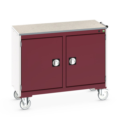 41006002 - Desserte de Maintenance CUBIO Lino - 2 Compartiments a Porte - LxPxH: 1050x525x890mm - Rouge Pourpre RAL 3004 41006002 - Desserte de Maintenance CUBIO Lino - 2 Compartiments a Porte - LxPxH: 1050x525x890mm - Rouge Pourpre RAL 3004