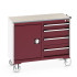 41006005 - Desserte de Maintenance CUBIO Lino - Compartiment a Porte + 4 Tiroirs - LxPxH: 1050x525x890mm - Rouge Pourpre RAL 3004 41006005 - Desserte de Maintenance CUBIO Lino - Compartiment a Porte + 4 Tiroirs - LxPxH: 1050x525x890mm - Rouge Pourpre RAL 3004